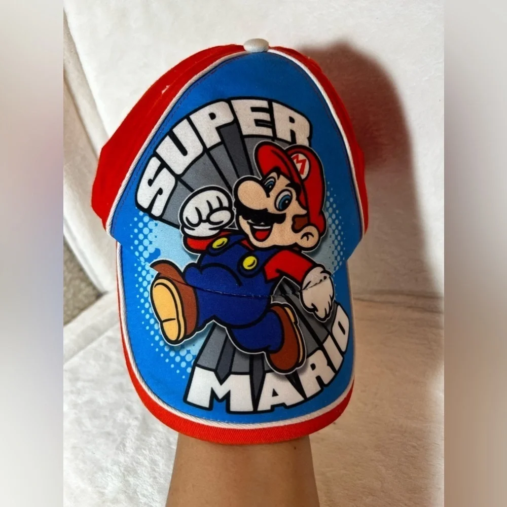 Super Mario Cap 3 Assorted Caps Super Mario, PJ Mask, Minnie Mouse, hats Red ,